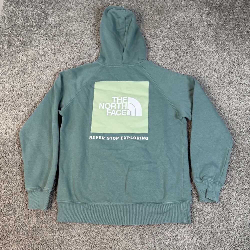 The North Face Hoodie Womens S Green Pullover Fleece Lined Hooded Pockets